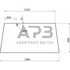 Galinis kabinos stiklas viršutinis D4006