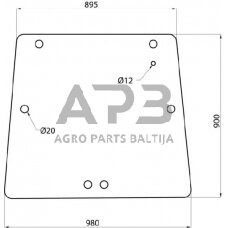 Galinis kabinos stiklas viršutinis D6918A