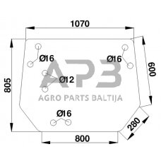 Galinis kabinos stiklas viršutinis D8051