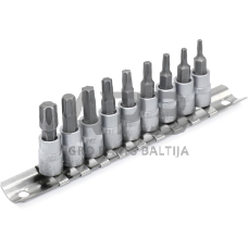 Galvučių su antgaliu rinkinys 3/8" (T-10-T-60)(torx) 9vnt.