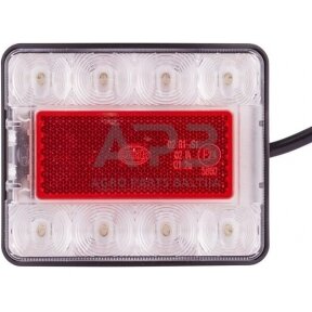 Galiniai žibintai LED, 21W, stačiakampis, 12/24V, raudona, 8 LED, Hella 2VA980720001