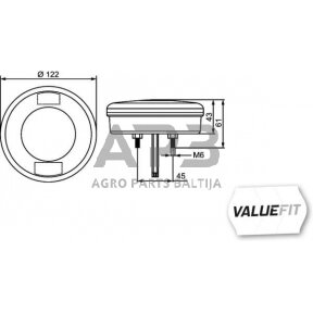 Galiniai žibintai LED, apvalus, 10/30V, raudona/gintarinė, Ø 122mm, 24 LED, Hella ValueFit 2SD357027001