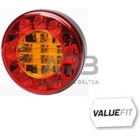 Galiniai žibintai LED, apvalus, 10/30V, raudona/gintarinė, Ø 122mm, 24 LED, Hella ValueFit 2SD357027001