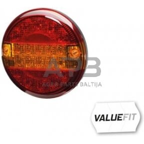 Galiniai žibintai LED, apvalus, 10/30V, raudona/gintarinė, Ø 140mm, 20 LED, Hella ValueFit 2SD357026001