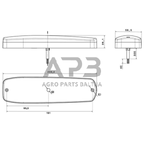 Galiniai žibintai LED, stačiakampis, 12/24V, Hella 2SK343910037