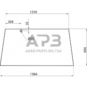 Galinis kabinos stiklas viršutinis D4006