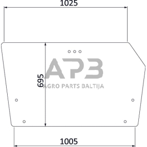 Galinis kabinos stiklas viršutinis Deutz  04352383N