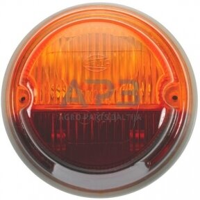 Galinis žibintas apvalus, 12V, raudona/oranžinė, Ø 78mm, Hella 2SB001259261