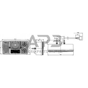 Galinis žibintas dešininis stačiakampis, skaidrus/gintarinė/raudona, 189.5x97mm AMP kištukas, Cobo 02106400