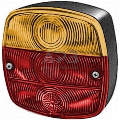 Galinis žibintas kvadratas, 12/24V, raudona/oranžinė, 120x52x120mm, Hella 2SD002514161 4