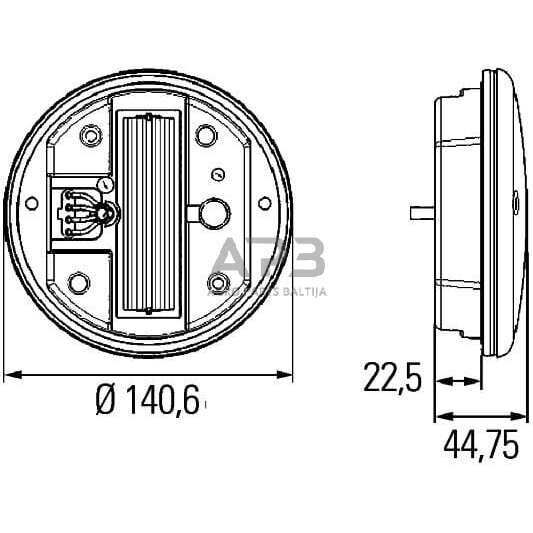 Galiniai žibintai LED, apvalus, 12/24V, raudona/geltona, 4 LED, Hella 2SD344100001 6