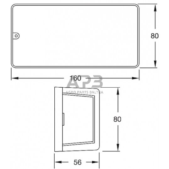 Galinis žibintas stačiakampis, 12/24V, gintarinė/raudona, 160x56x80mm, Britax TOR2445 2