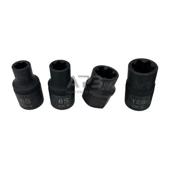 Galvučių rinkinys 1/2" RIBE (6S-12S) 4vnt