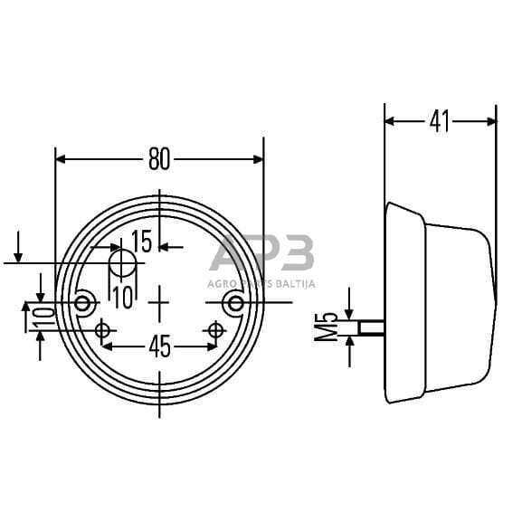 Galinis žibintas apvalus, 12/24V, raudona, Hella 2SA001259751 6