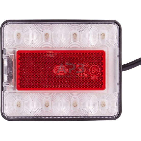 Galiniai žibintai LED, 21W, stačiakampis, 12/24V, raudona, 8 LED, Hella 2VA980720001 1