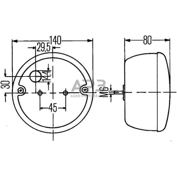 Galiniai žibintai LED, apvalus, 24V, raudona/oranžinė, Ø 140mm, 42 LED, Hella 2SD001685347 6