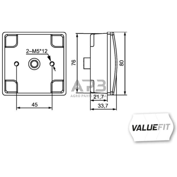 Galiniai žibintai LED, kvadratas, 12V, raudona/gintarinė, 80x33.7x80mm, Hella ValueFit 2SD357029001 6