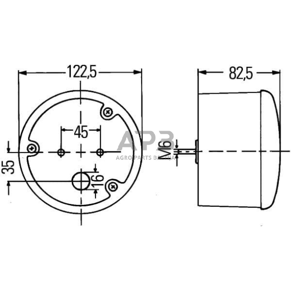 Galinis žibintas apvalus, 12/24V, raudona, Ø 122.5mm, Hella 2TA964169061 6