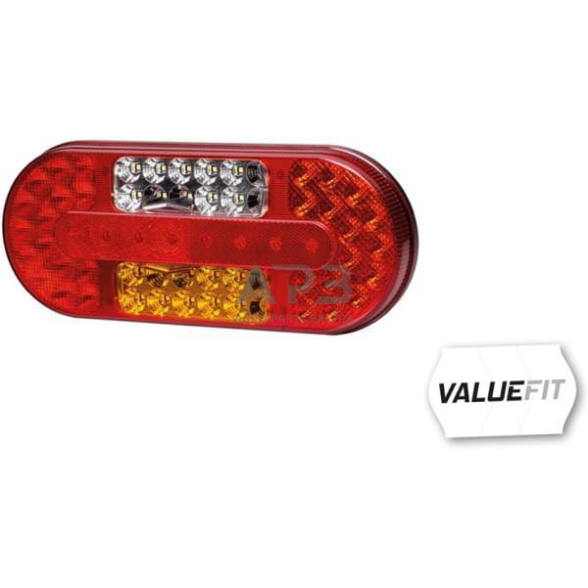 Galinis žibintas kairinis LED, stačiakampis, 10/30V, 323x38x134mm, Hella ValueFit 2VP357017011 5