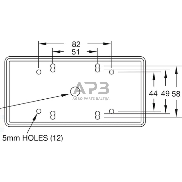 Galinis žibintas stačiakampis, 12/24V, gintarinėraudona, 160x56x80mm, Britax TOR2446 1