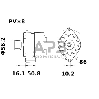 Generatorius Mahle 14V 120A MG716 1