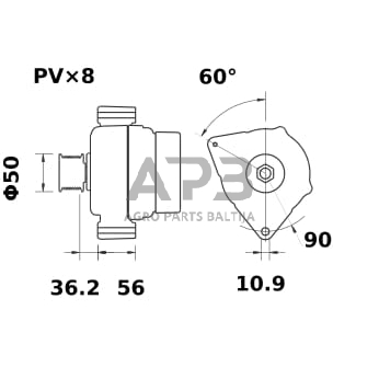 Generatorius Mahle 14V 150A MG851 1