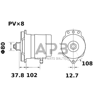 Generatorius Mahle 48V 180A MG93 1