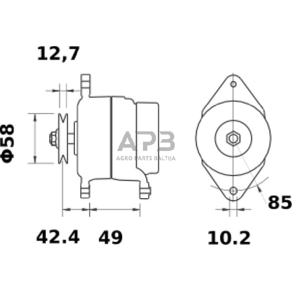 Generatorius Mahle 14V 85A MG1045 1