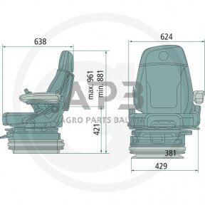 GRAMMER sėdynė MAXIMO XT Dynamic Plus MSG97AL/741, 2401340888