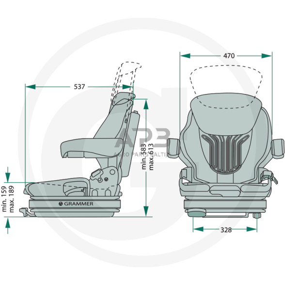 GRAMMER sėdynė PRIMO XL MSG 75GL/521, 2401293489 1