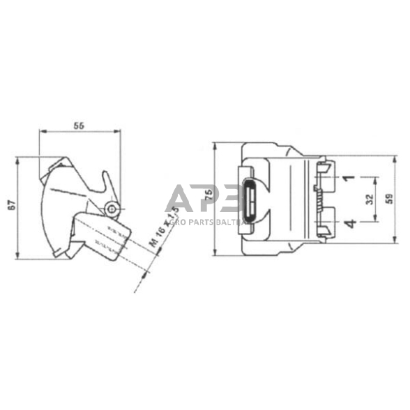 Greita jungtis Wabco „Duomatic“ M16x1.5 4528040120 6