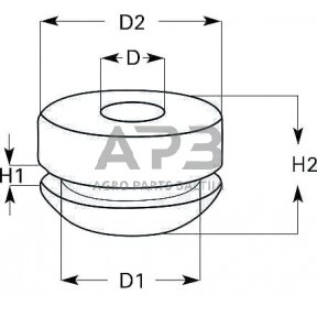 Guminė korpusinė įvorė 4x7.5x1mm KB2304