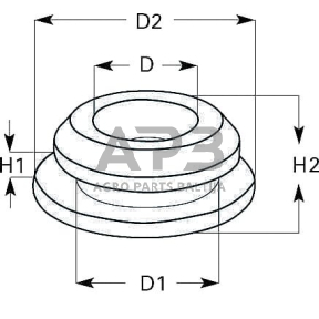 Guminė korpusinė įvorė 7x10x1.3mm KB2306