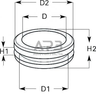 Guminė korpusinė įvorė 12x7,5x3,0mm Hella 9GT999148381 1