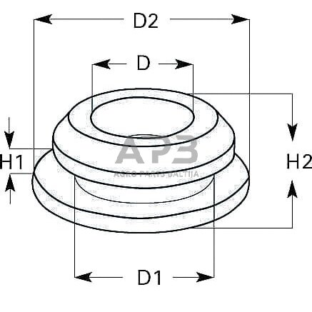 Guminė korpusinė įvorė 7x10x1.3mm KB2306 1