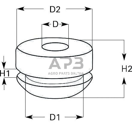 Guminė korpusinė įvorė 4x7.5x1mm KB2304 1