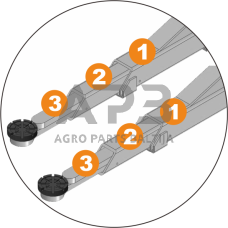 Hidr.keltuvo 4.0t PL4.0-2D ats.dalis 3 pakopų letenos 715-1330 mm (2vnt)