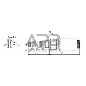 Hidraulinės sistemos vožtuvas 4/2 ER10M/10B, ER10M10B