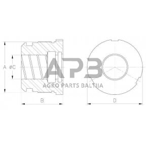 Hidraulinio cilindro spaudiminė galva DS2903013016VM DS25 D30-16