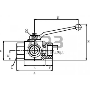 Hidraulinis kranas trišakis 1/2“ KH3KSR08