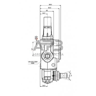 Hidraulinis skirstytuvas SD 5 – 2 sekcijų, 18-5DY13NZL-AET, SD52003 4