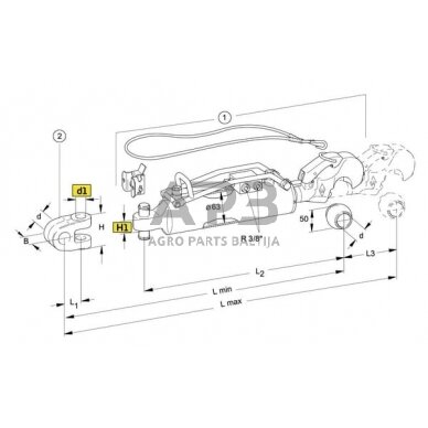 Hidraulinė centrinė traukė toplink Ø63 mm Walterscheid 309535 2