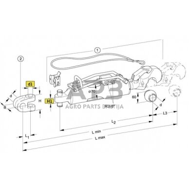 Hidraulinė centrinė traukė toplink Ø70 mm Walterscheid 309536 2