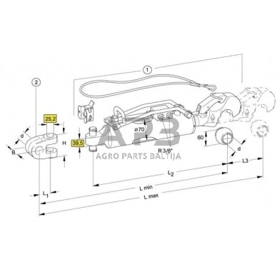 Hidraulinė centrinė traukė toplink Ø70 mm Walterscheid 309537 2