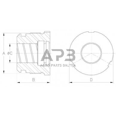 Hidraulinio cilindro spaudiminė galva DS2903013016VM DS25 D30-16 1