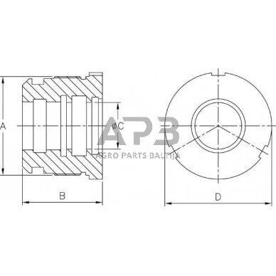 Hidraulinio cilindro spaudiminė galva DS2906013040 C25 1