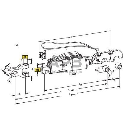 Hidraulinė centrinė traukė toplink Ø105 mm Walterscheid 1207876 1