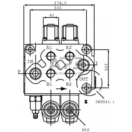 Hidraulinis skirstytuvas SD 11 – 2 sekcijų, 38-38-AE SC01, SD112003AEKIT 2