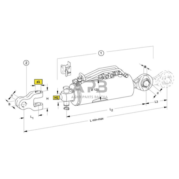 Hidraulinė centrinė traukė toplink Ø120 mm Walterscheid 1205129 1