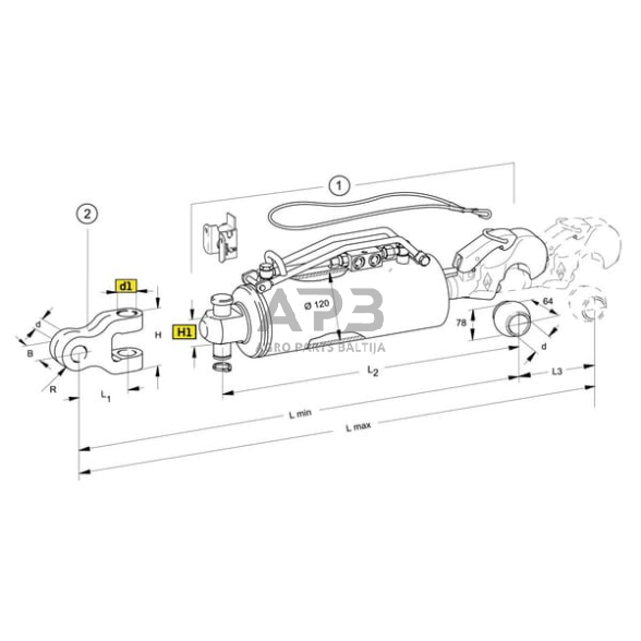 Hidraulinė centrinė traukė toplink Ø120 mm Walterscheid 205131 1